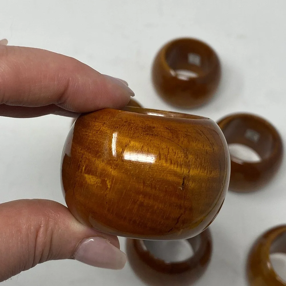 Vintage Napkin Rings‎ Brown Set of 6 Wood Round Made in India